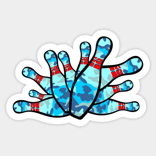 Bowling Blue Camo-Pins Sticker